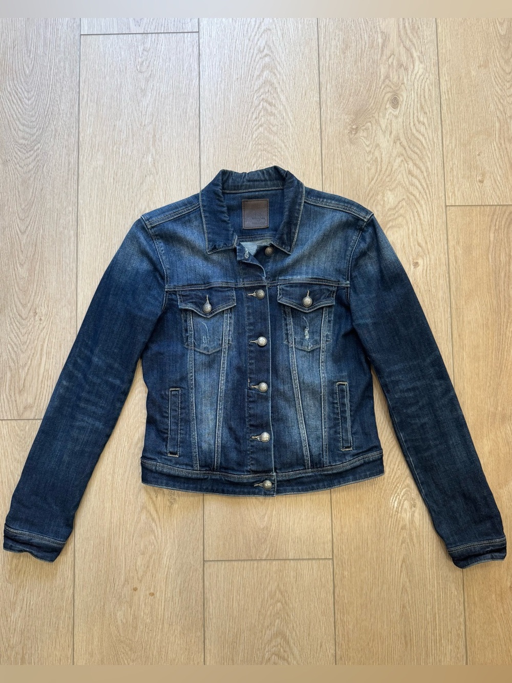 Articles Of Society Dark Blue Distressed Denim Jacket